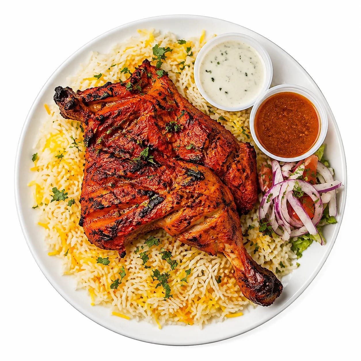Tandoori Chicken On Rice (Spicy)